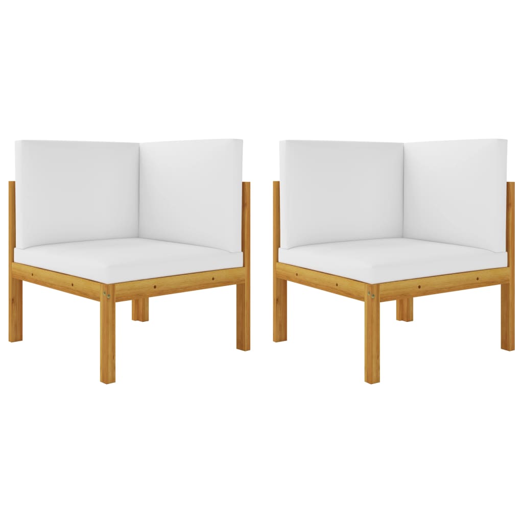 Garten-Ecksofas 2 Stk. mit Auflagen Akazie Massivholz