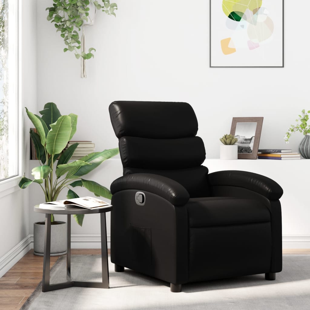 Relaxsessel, Kunstleder, Schwarz