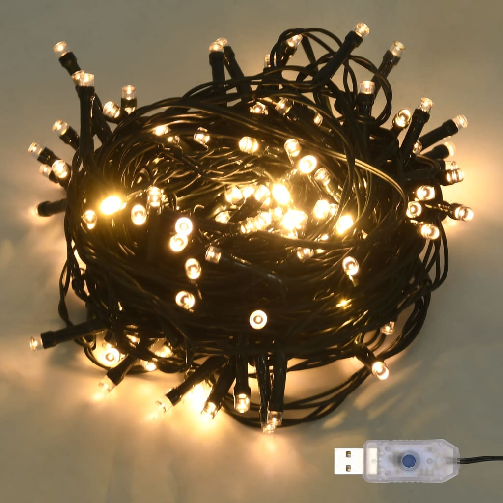 LED-Lichterkette mit 300 LEDs Warmweiß 30 m PVC LED-Lichterkette mit 300 LEDs Warmweiß 30 m PVC