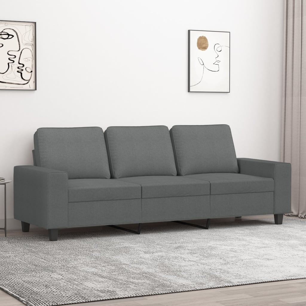 3-Sitzer-Sofa Dunkelgrau 180 cm Stoff 3-Sitzer-Sofa Dunkelgrau 180 cm Stoff