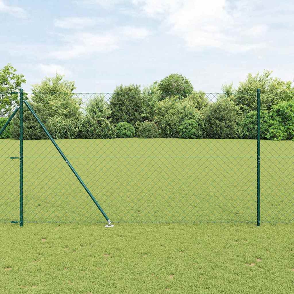 Zaunpfostenset Grün 1.6 x 10 m Verzinkter Stahl