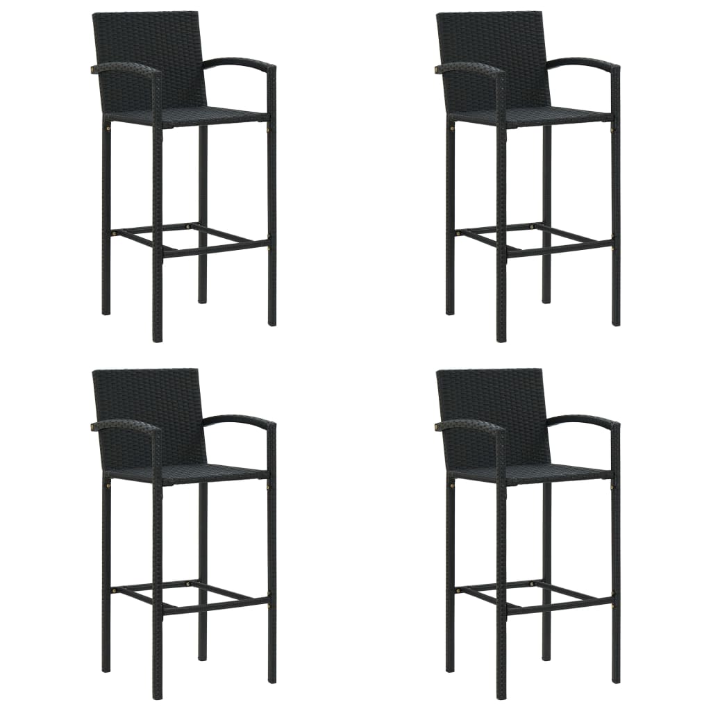 Barhocker 4 Stk. Schwarz Poly Rattan Barhocker 4 Stk. Schwarz Poly Rattan