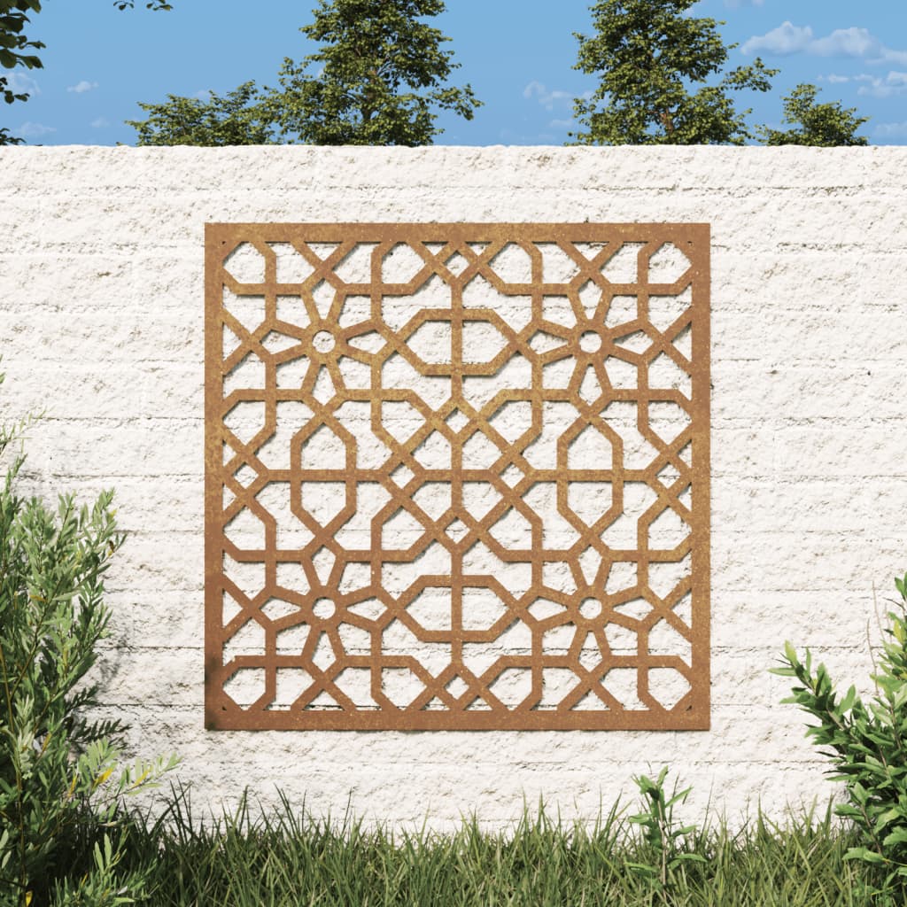 Garten-Wanddeko 55x55 cm Cortenstahl Maurisches Design Garten-Wanddeko 55x55 cm Cortenstahl Maurisches Design
