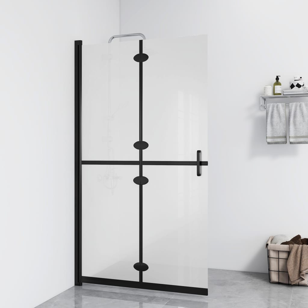 Faltbare begehbare Duschwand ESG-Glas mattiert 100x190 cm Faltbare begehbare Duschwand ESG-Glas mattiert 100x190 cm