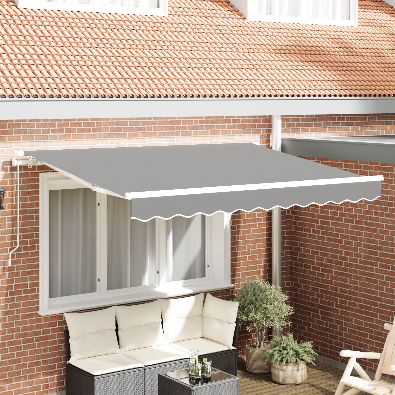 Markisenrahmen Ausziehbar Manuell betrieben 3x2 m Metall