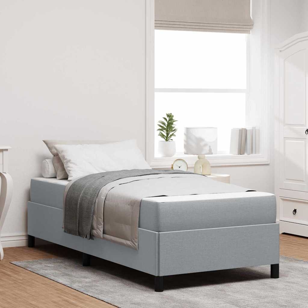 Boxspringbett Hellgrau, Schwarz 90 x 200 cm