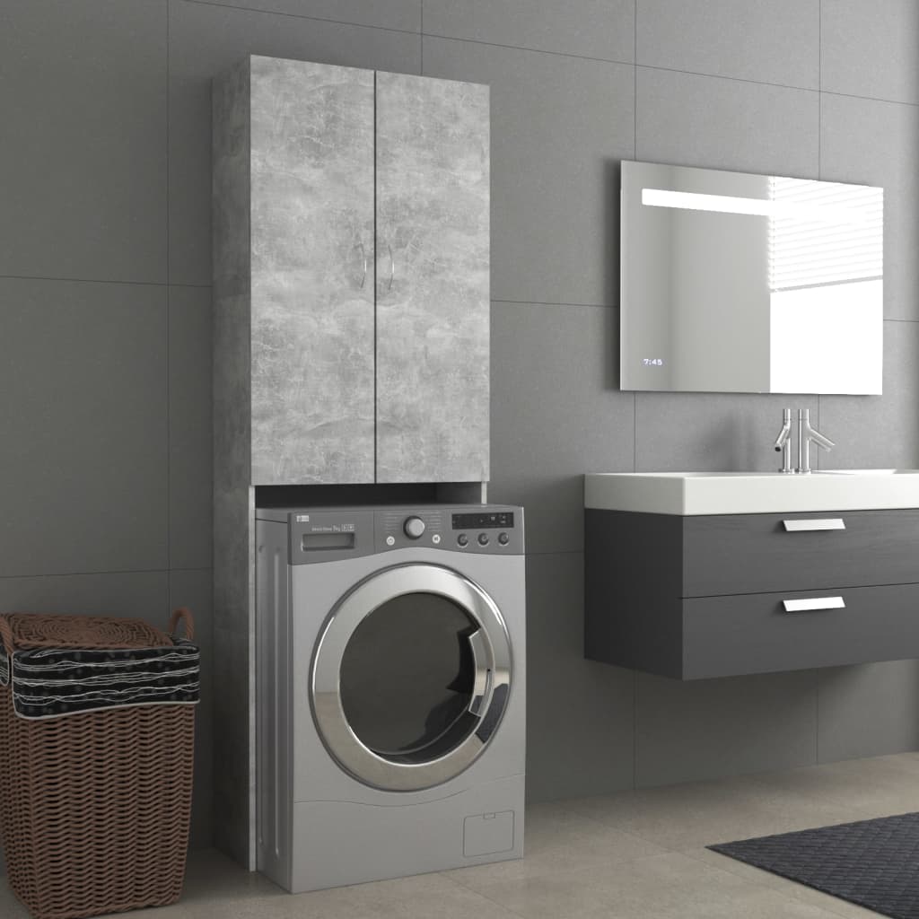 Waschmaschinenschrank Betongrau 64x25,5x190 cm