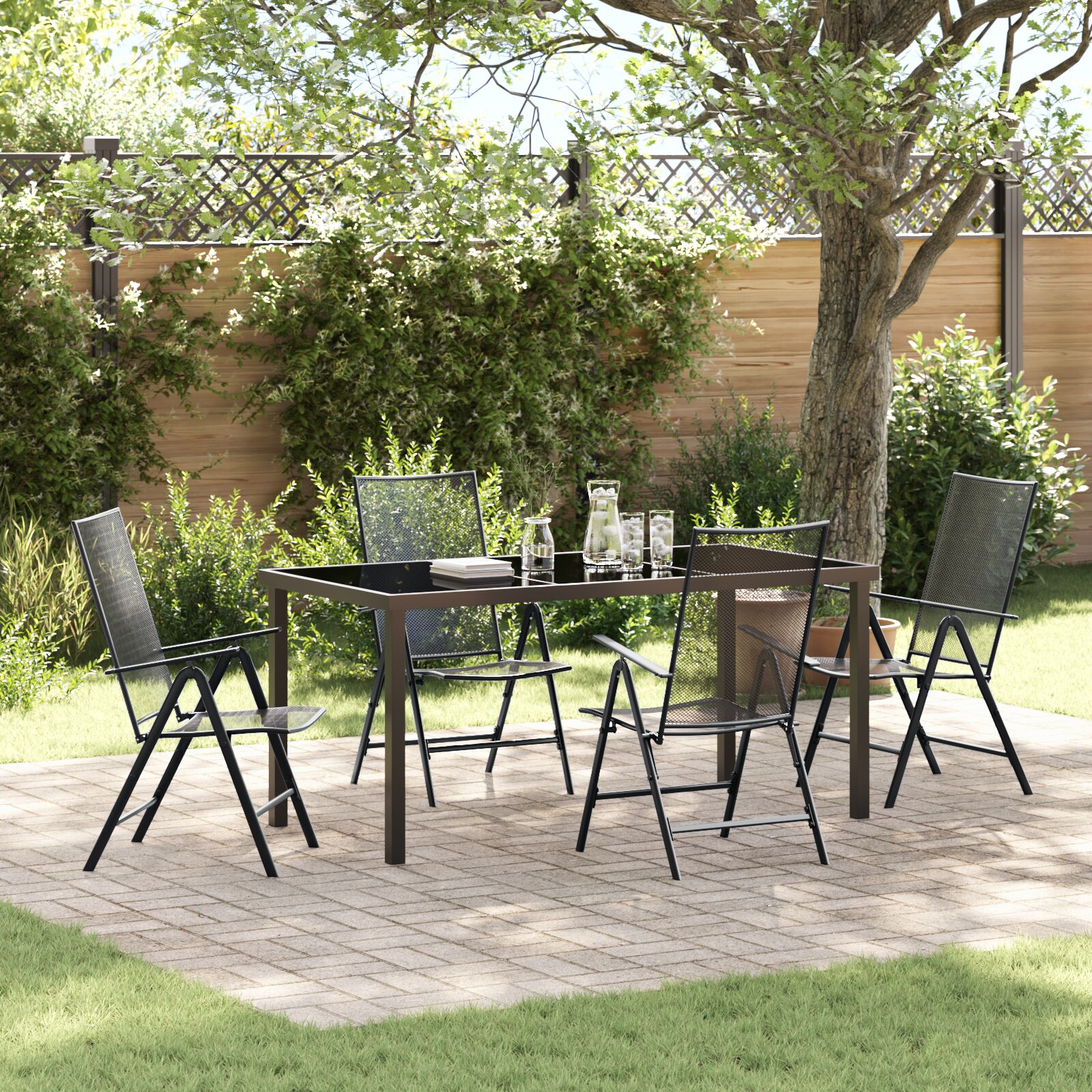 5-teiliges Garten-Dining-Set Anthrazitstahl 5-teiliges Garten-Dining-Set Anthrazitstahl