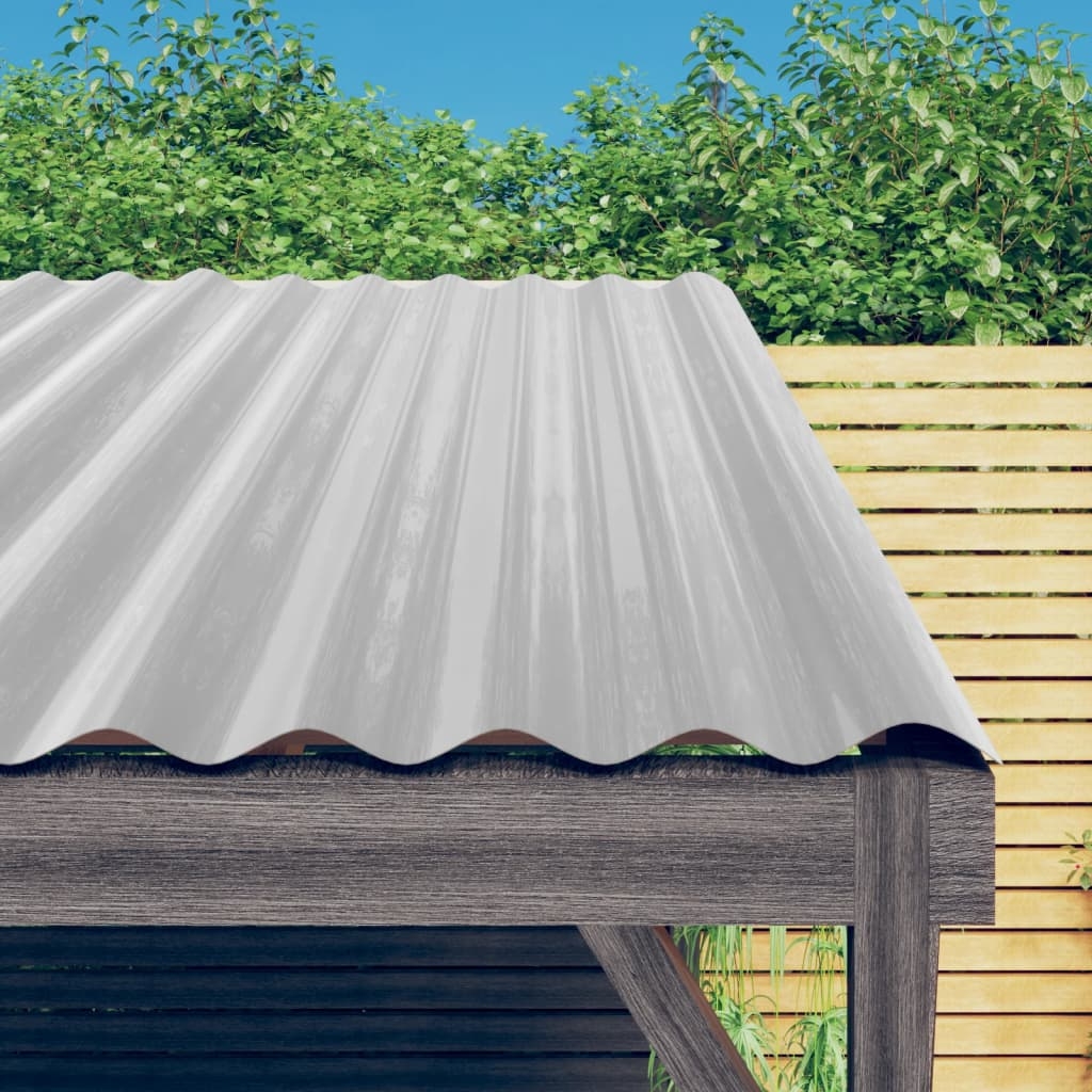 Dachpaneele 12 Stk. Pulverbeschichteter Stahl Silber 60x36 cm Dachpaneele 12 Stk. Pulverbeschichteter Stahl Silber 60x36 cm