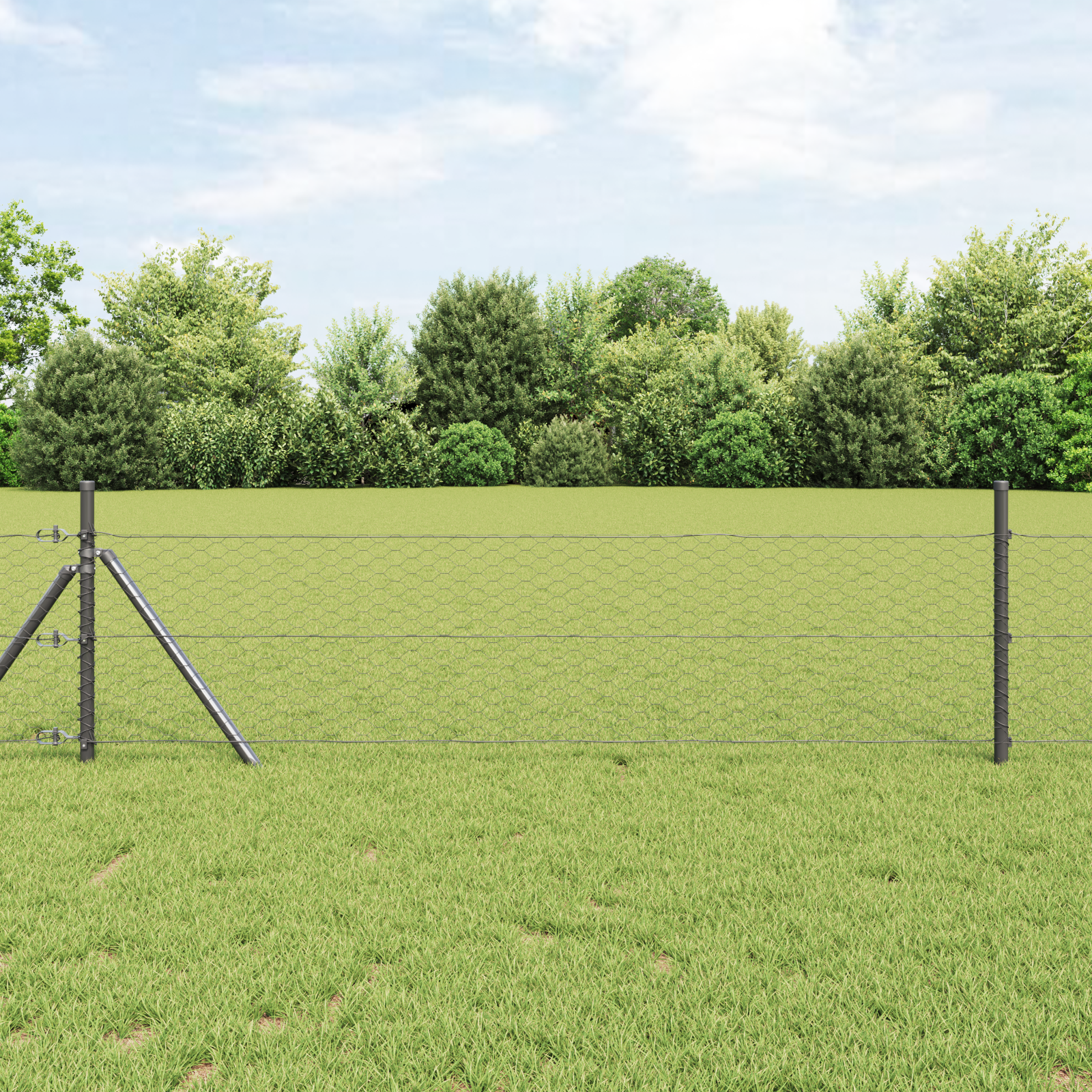 Sechseckzaun Grau 0.6x10 m Stahl