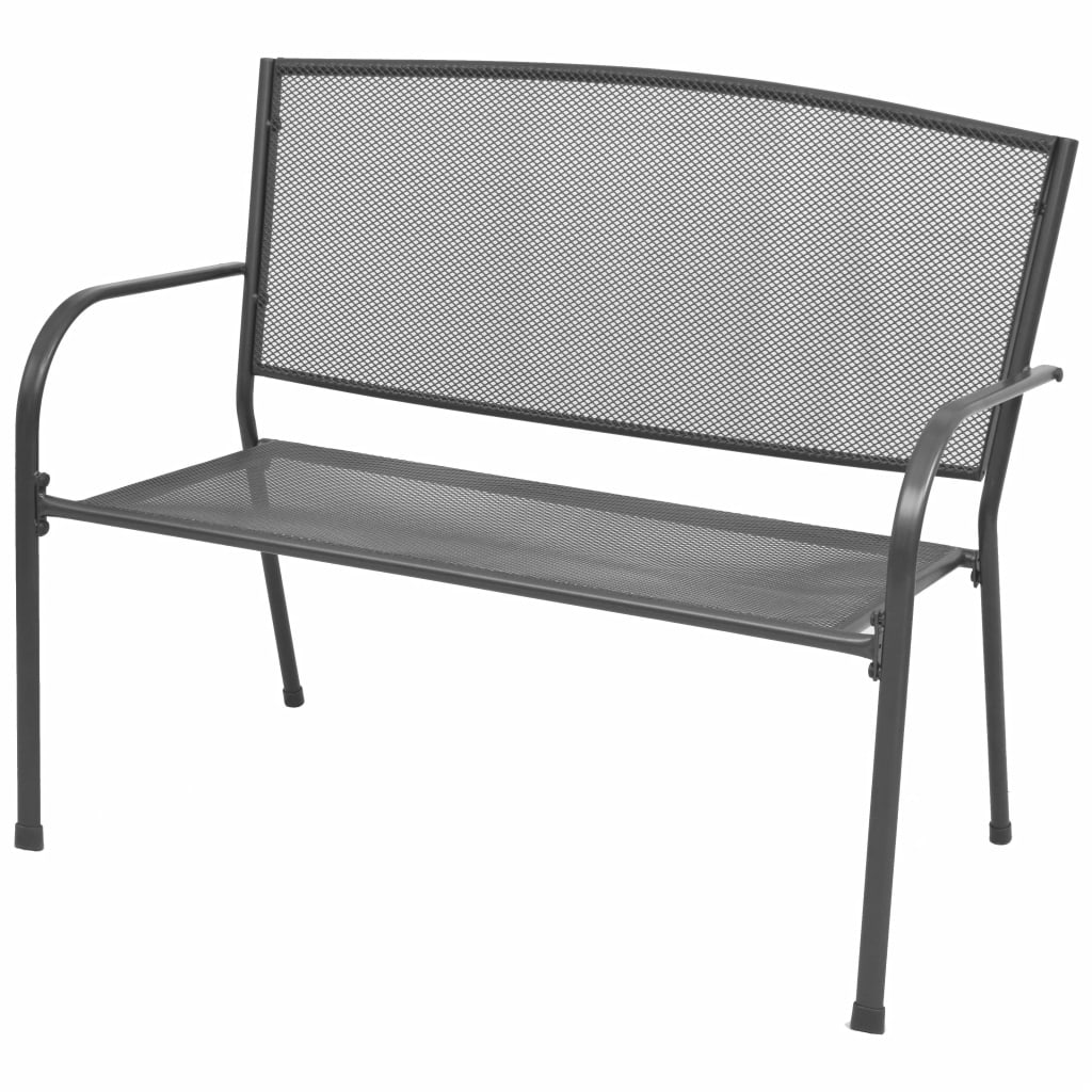 Gartenbank 108 cm Stahl und Drahtgitter Anthrazit Gartenbank 108 cm Stahl und Drahtgitter Anthrazit