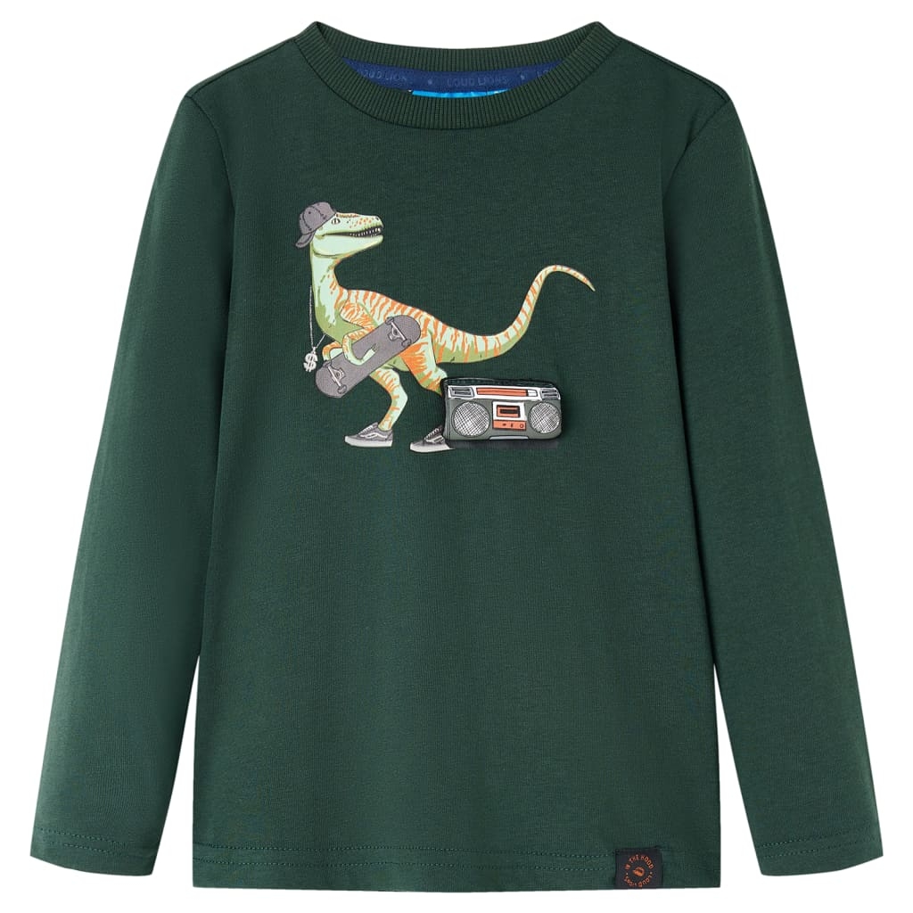 Kinder-Langarmshirt Dunkelgrün 104 Kinder-Langarmshirt Dunkelgrün 104