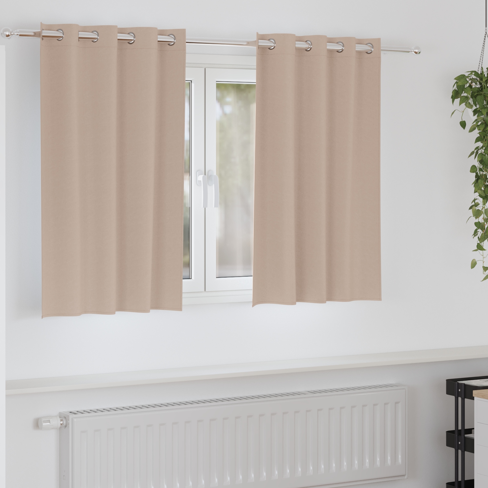 Vorhänge mit Vorhängen 2 pcs Taupe 140 x 140 cm Polyester