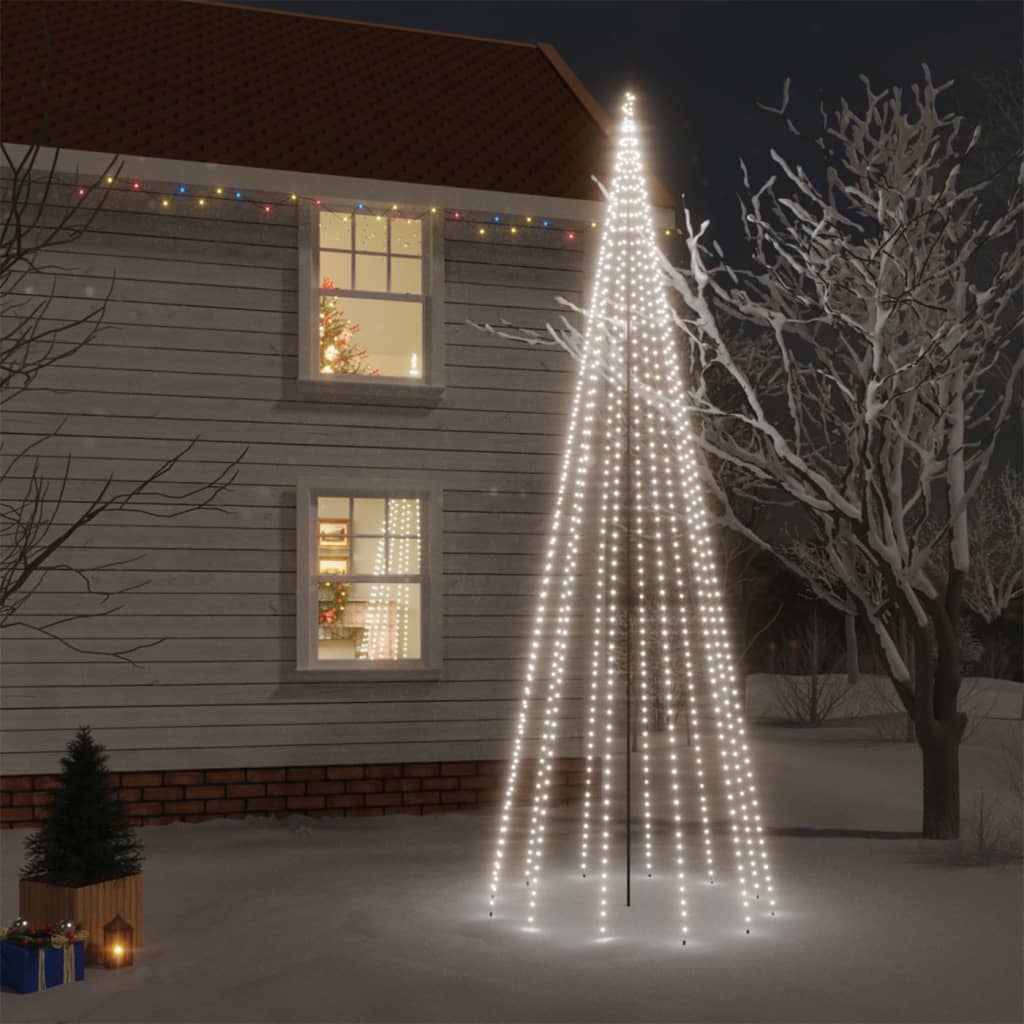 LED-Weihnachtsbaum mit Erdnägeln Kaltweiß 732 LEDs 500 cm