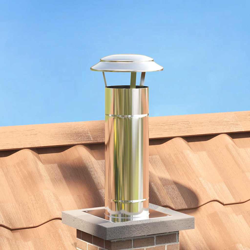 Regenabdeckung Schornstein Silber 25 x 25 x 20 cm Edelstahl