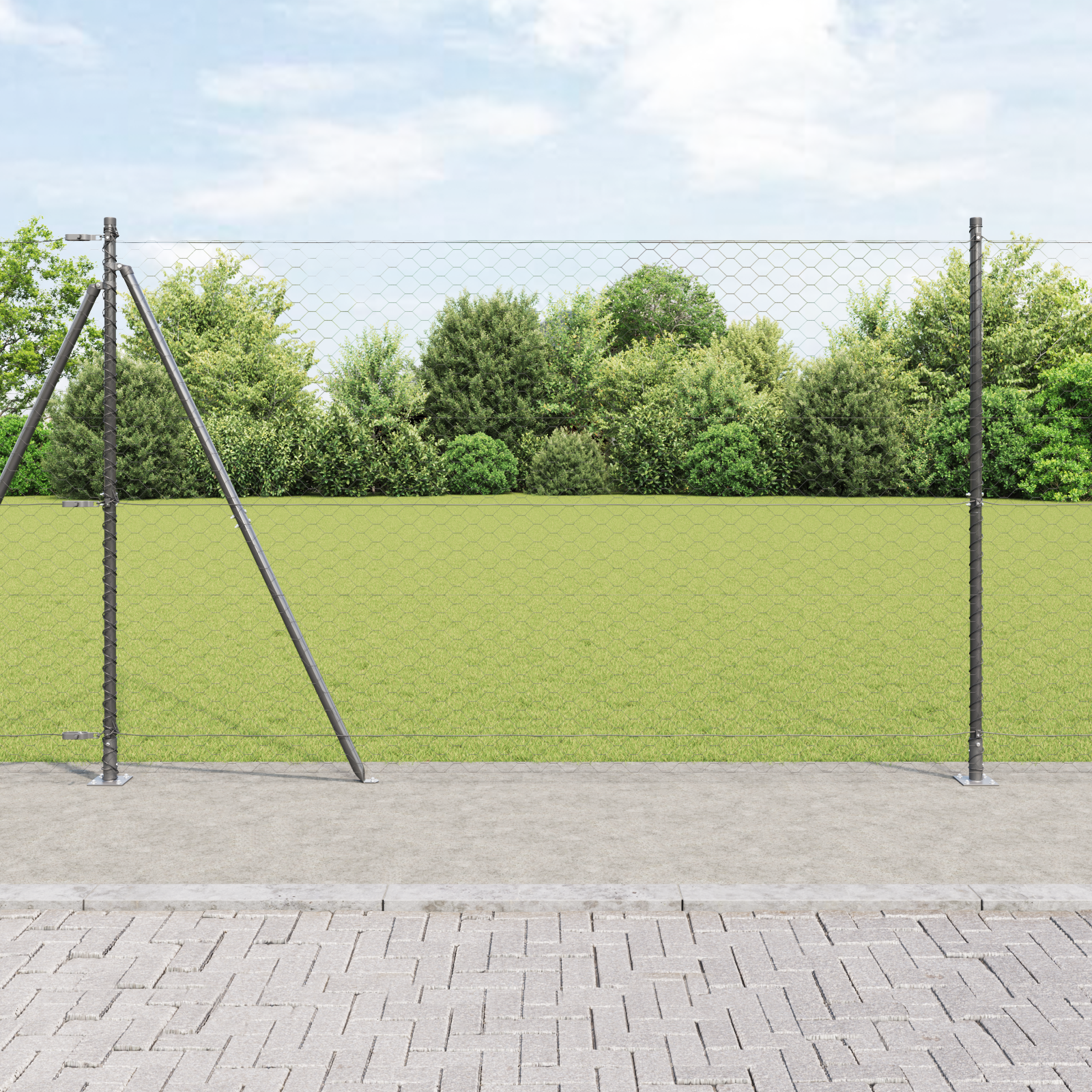 Hexagonzaun Grau 1,4x10 m Stahl
