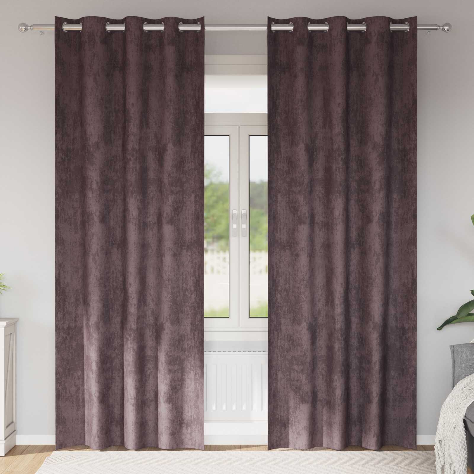 Braune Samtvorhänge 2 Teile mit Ösen 245x140 cm