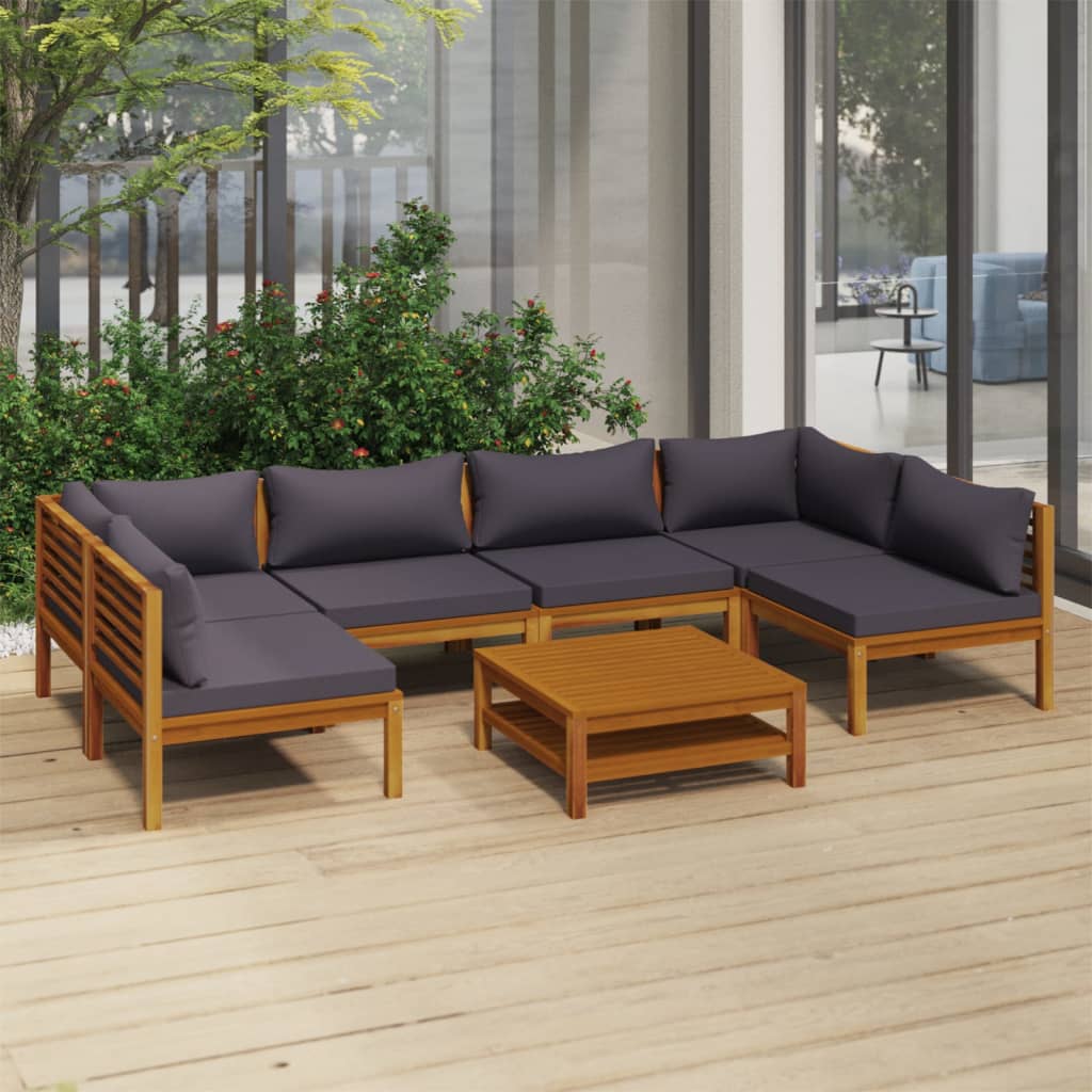 7-tlg. Garten-Lounge-Set mit Auflage Massivholz Akazie 7-tlg. Garten-Lounge-Set mit Auflage Massivholz Akazie