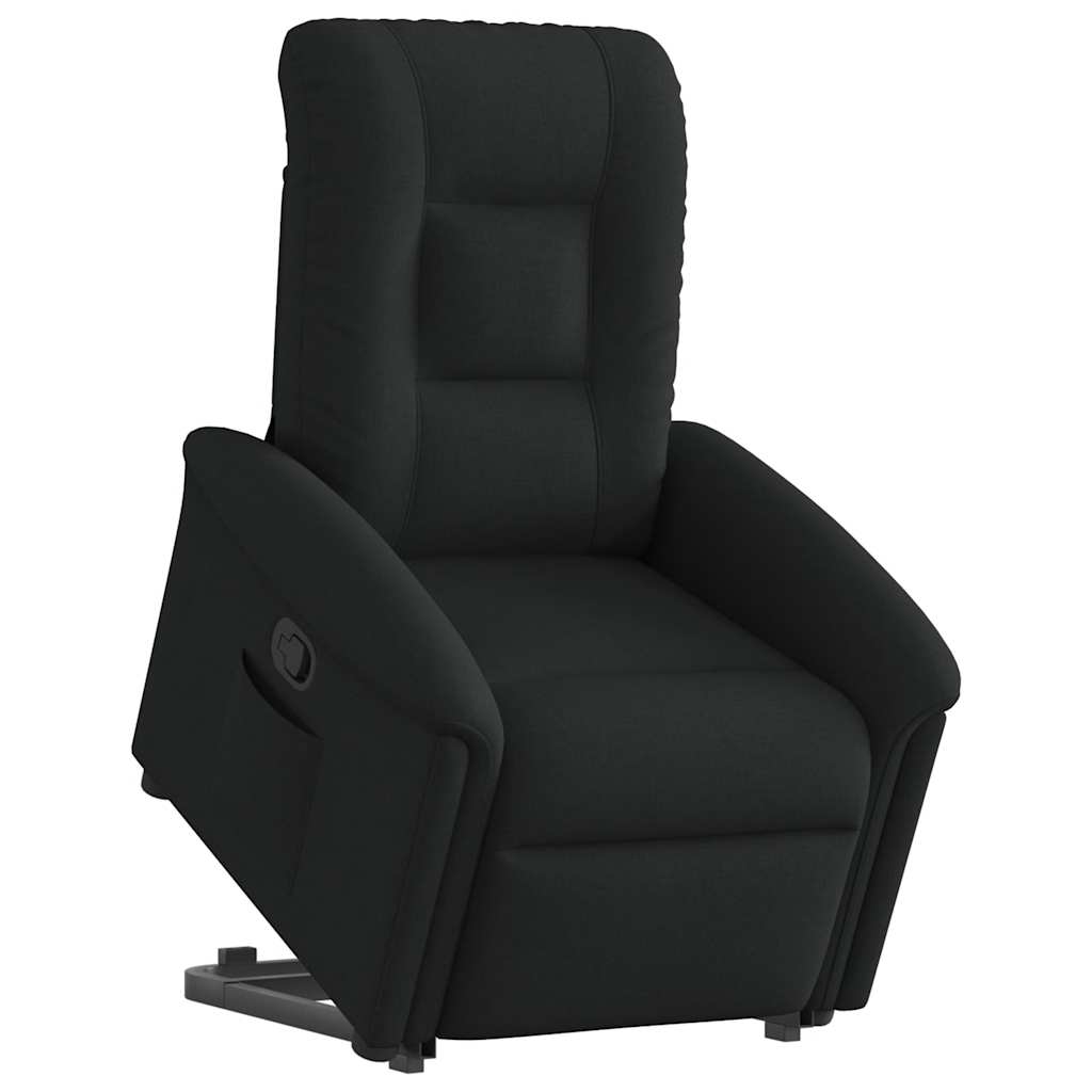 Relaxsessel mit Aufstehhilfe Schwarz Stoff