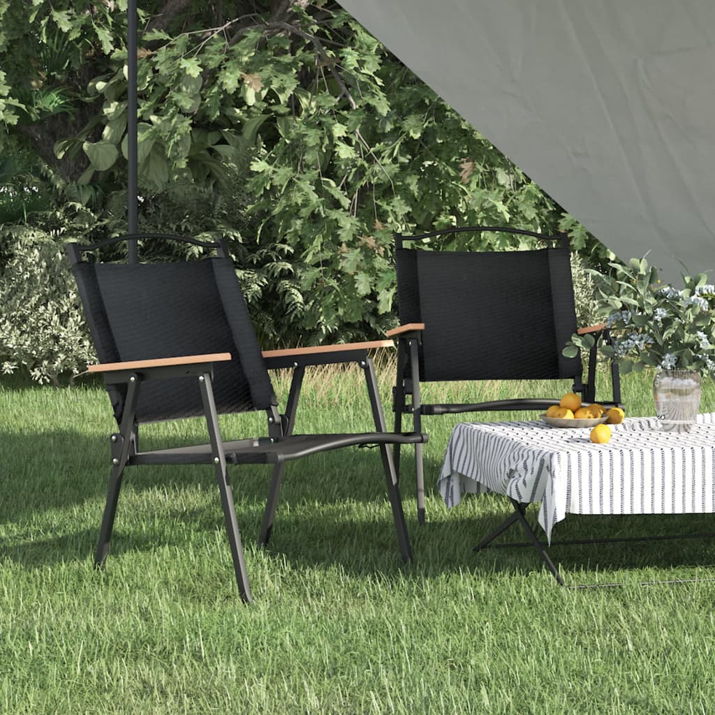 Campingstühle 2 Stk. Schwarz 54x55x78 cm Oxford-Gewebe Campingstühle 2 Stk. Schwarz 54x55x78 cm Oxford-Gewebe