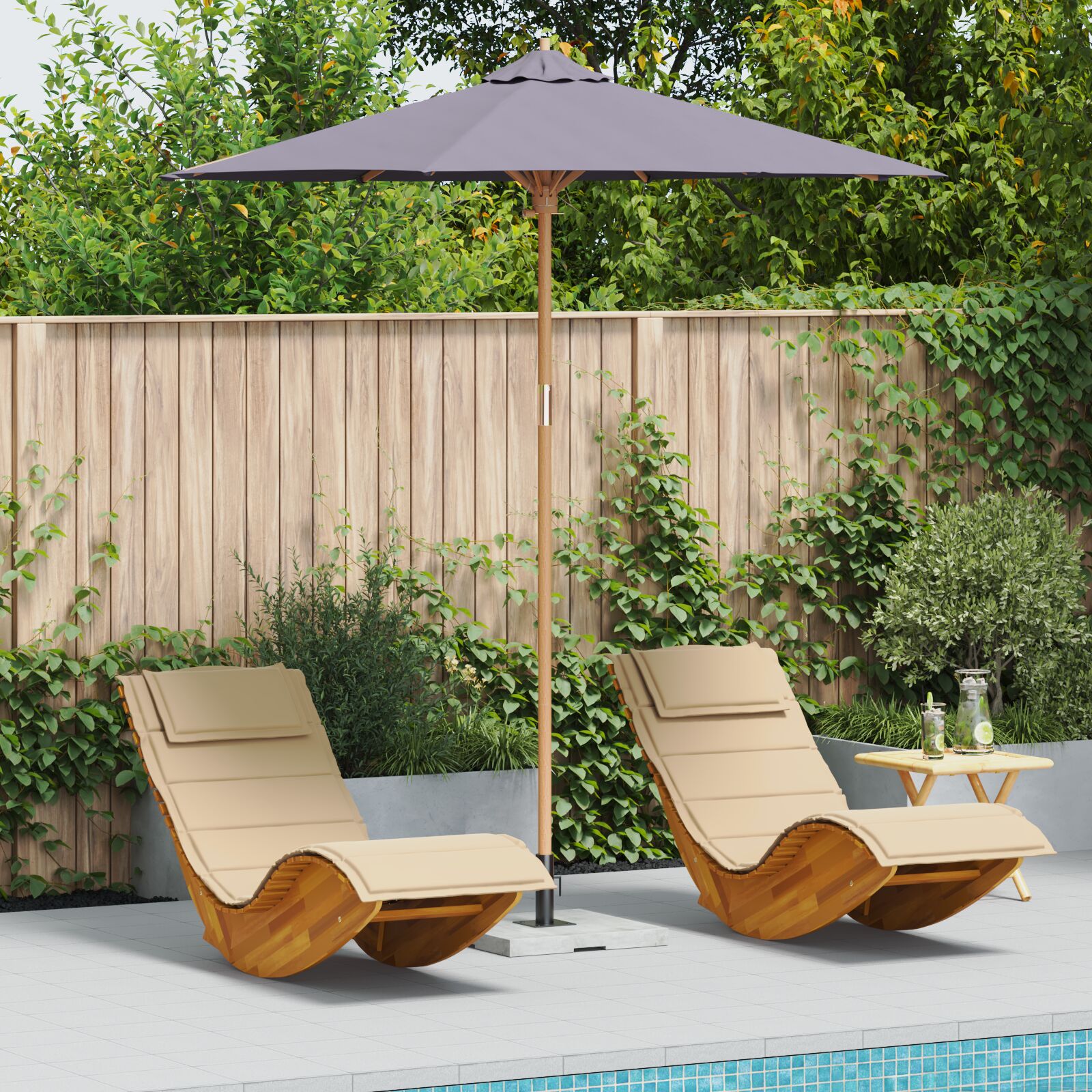 vidaXL Gartenparasol Dunkelgrau 240x260 cm aus Bambus