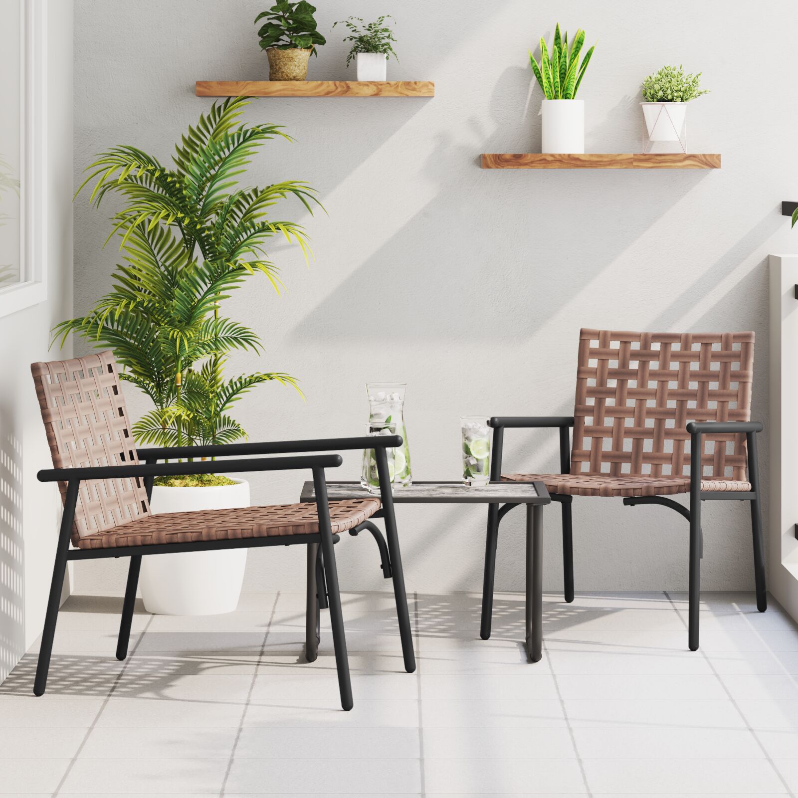 Gartenstühle 2 Stück Schwarz 79x56x73,5 cm Poly Rattan Gartenstühle 2 Stück Schwarz 79x56x73,5 cm Poly Rattan