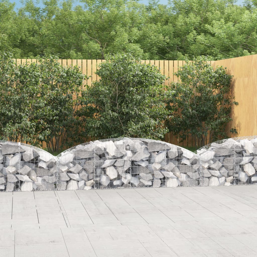 Gabione mit Hochbogen 200x50x40/60 cm Verzinktes Eisen Gabione mit Hochbogen 200x50x40/60 cm Verzinktes Eisen