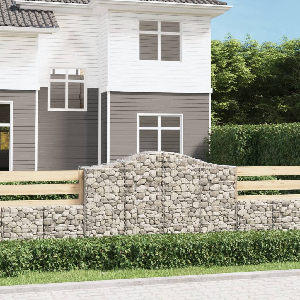Gabionen mit Hochbogen 5 Stk. 200x50x120/140cm Verzinktes Eisen Gabionen mit Hochbogen 5 Stk. 200x50x120/140cm Verzinktes Eisen