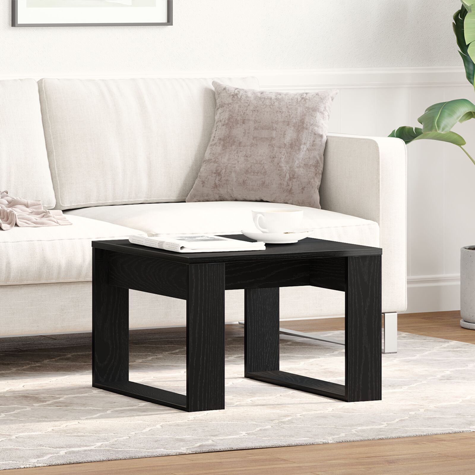 vidaXL Beistelltisch Schwarze Eiche 50x50x35 cm aus Ingenieurholz