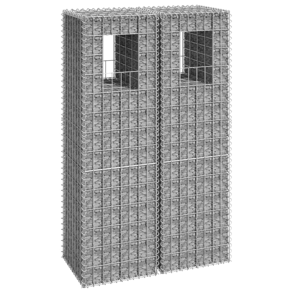Gabionensäulen 2 Stk. 40x40x140 cm Eisen Gabionensäulen 2 Stk. 40x40x140 cm Eisen