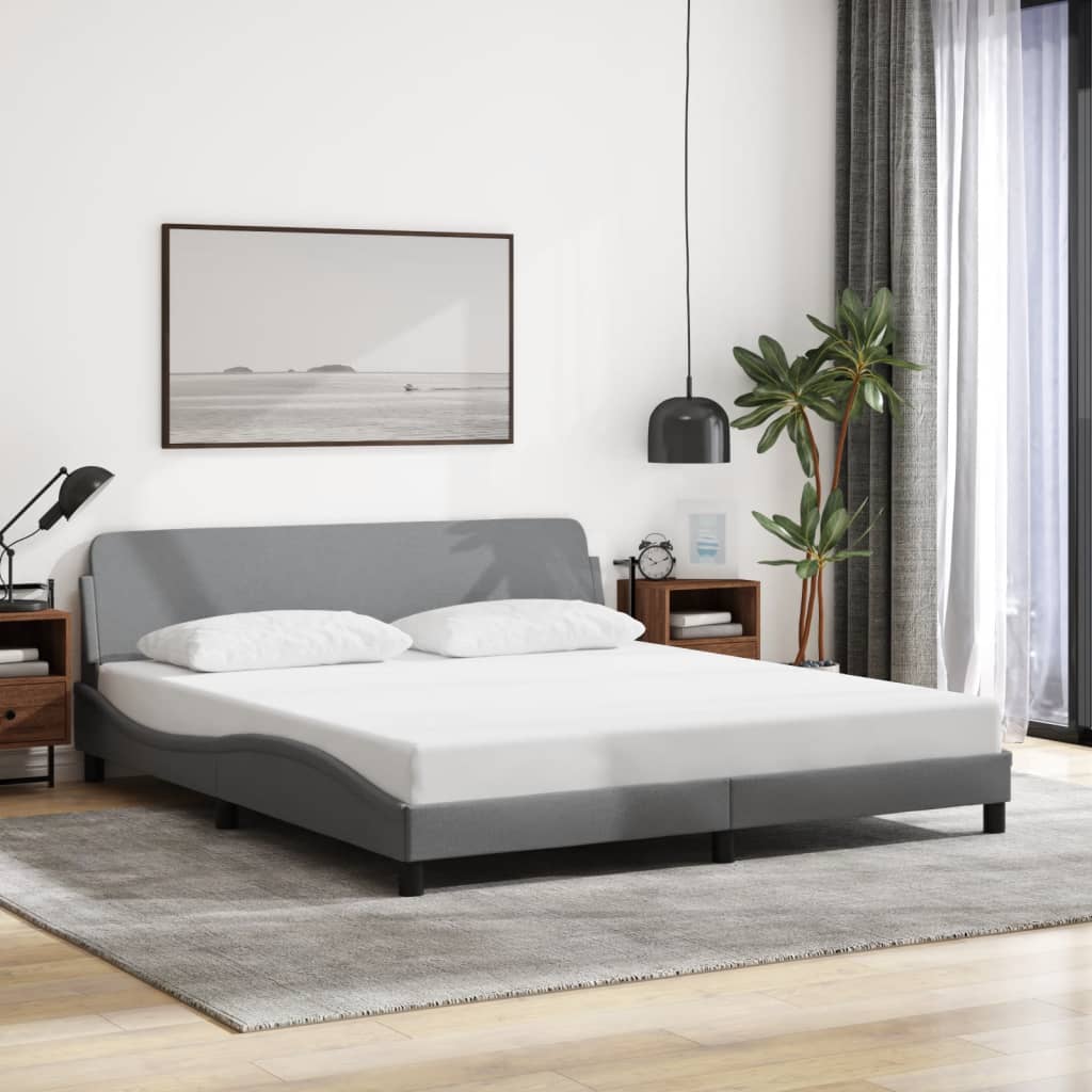 Bettgestell "Dover" Hellgrau 180x200 cm Stoff
