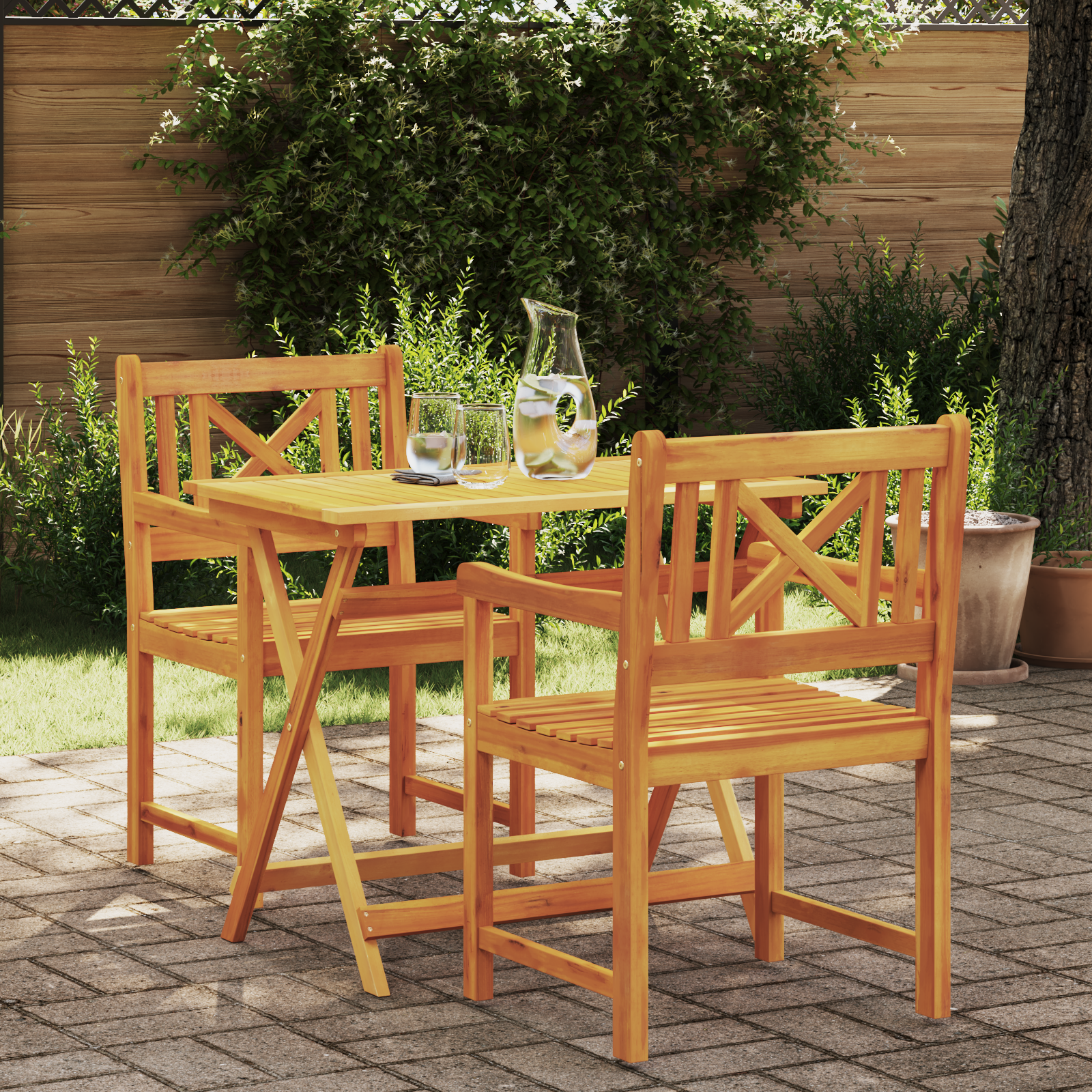 Gartenstühle 2 Stück 56x56x90 cm Massivholz Akazie Gartenstühle 2 Stück 56x56x90 cm Massivholz Akazie