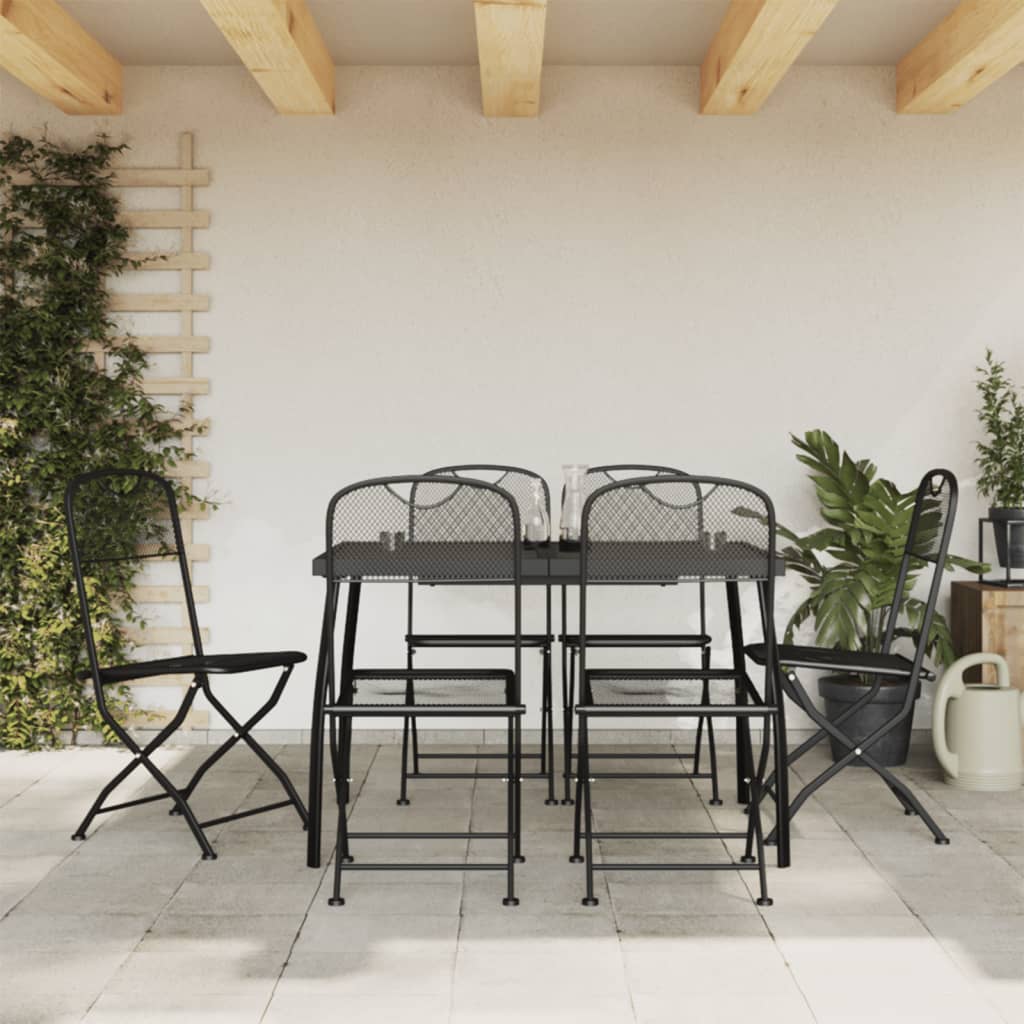 7-tlg. Garten-Essgruppe Anthrazit Streckgitter 7-tlg. Garten-Essgruppe Anthrazit Streckgitter