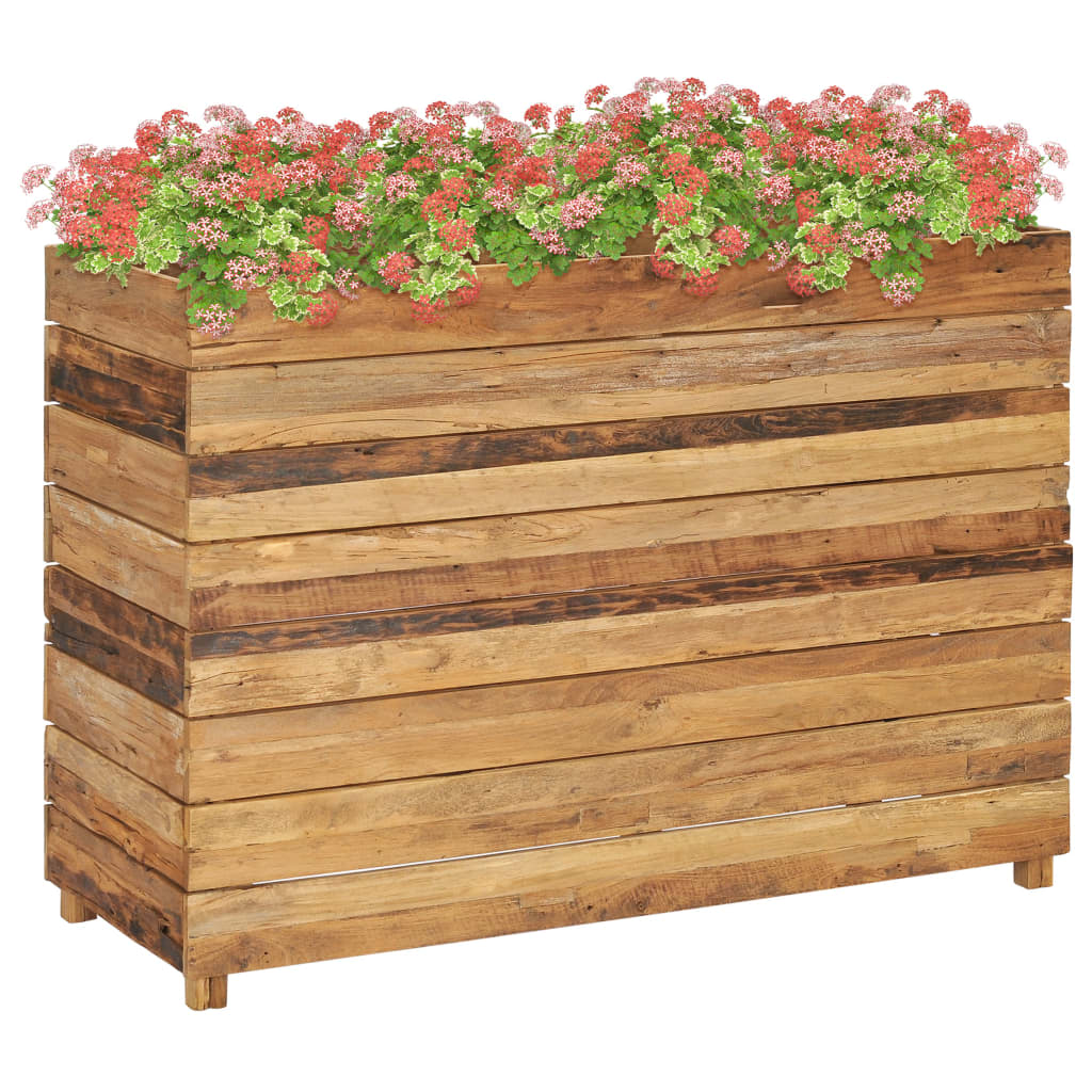Hochbeet 100x40x72 cm Teak Altholz und Stahl Hochbeet 100x40x72 cm Teak Altholz und Stahl