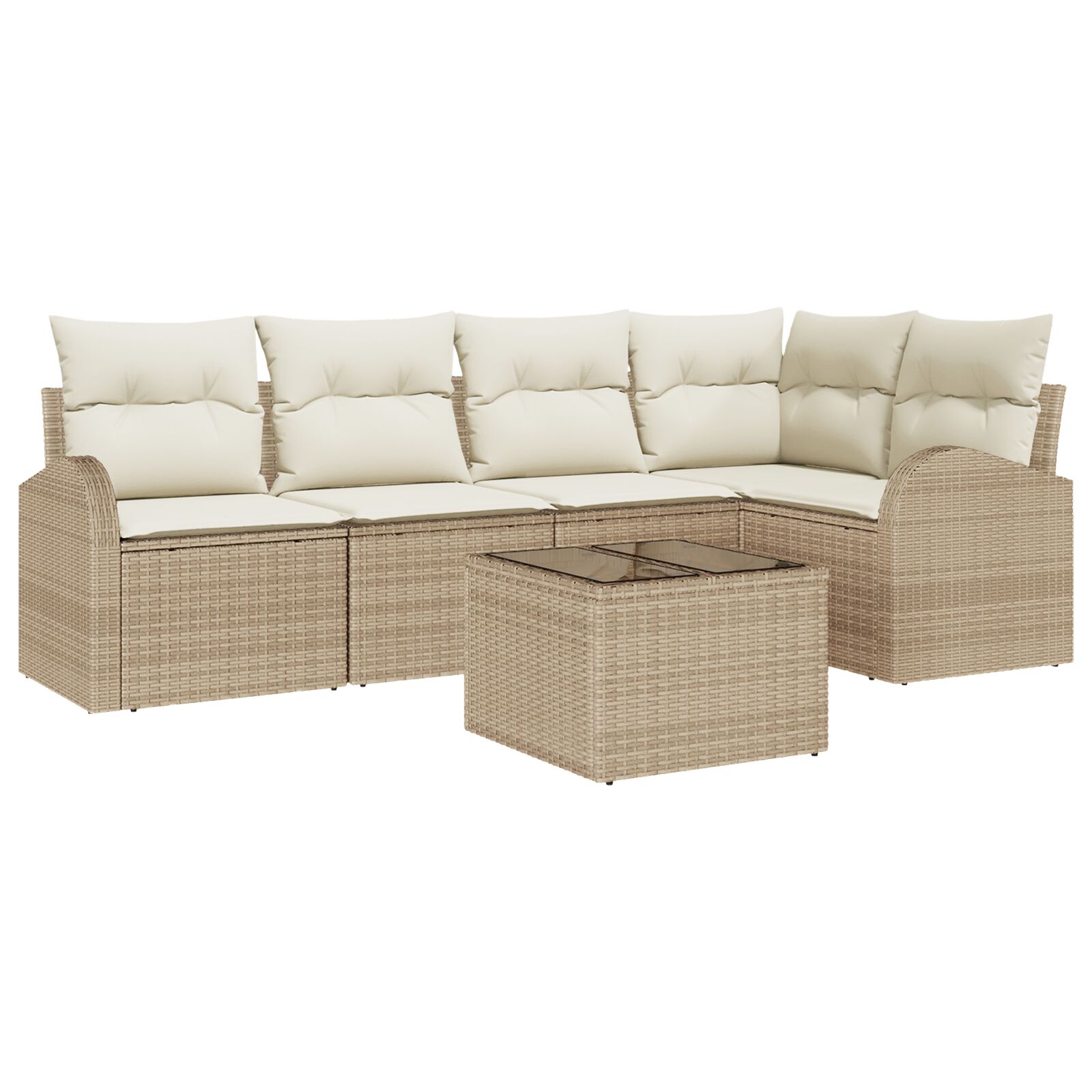 6-teiliges Garten Sofa Set mit Kissen Braun Poly Rattan, 2-Sitzer Garten Sofa mit Stauraum & Kissen Beige Poly Rattan 6-teiliges Garten Sofa Set mit Kissen Braun Poly Rattan, 2-Sitzer Garten Sofa mit Stauraum & Kissen Beige Poly Rattan
