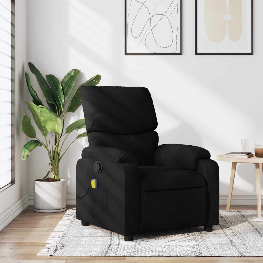 Massage-Relaxsessel, schwarzer Stoff