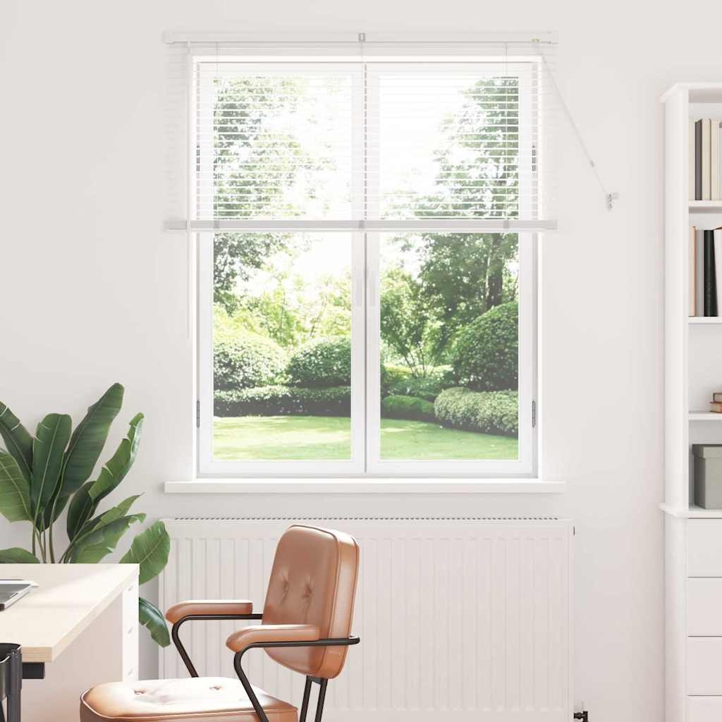 Fenster Jalousie mit Vorhängen Sonstiges Weiß 80 x 130 cm Aluminium