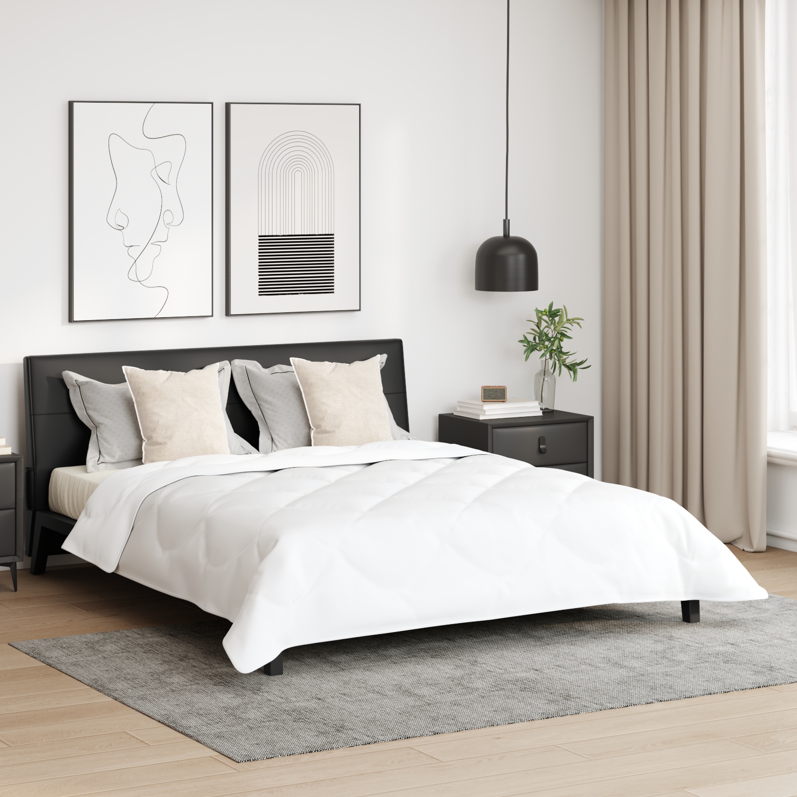 Bettdecke Sonstiges mit Kissen 3 pcs Weiß 240 x 200 cm Mikrofaser
