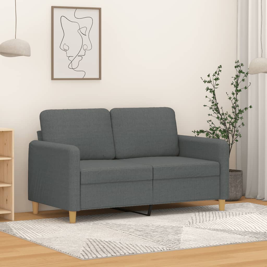 2-Sitzer-Sofa Dunkelgrau 120 cm Stoff 2-Sitzer-Sofa Dunkelgrau 120 cm Stoff