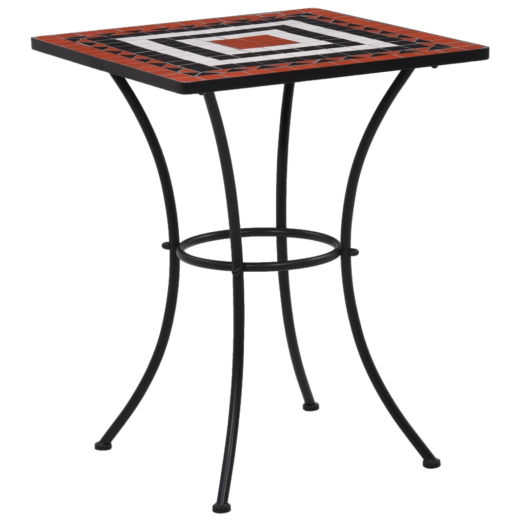 Mosaik-Bistrotisch Terrakotta und Weiß 60 cm Keramik