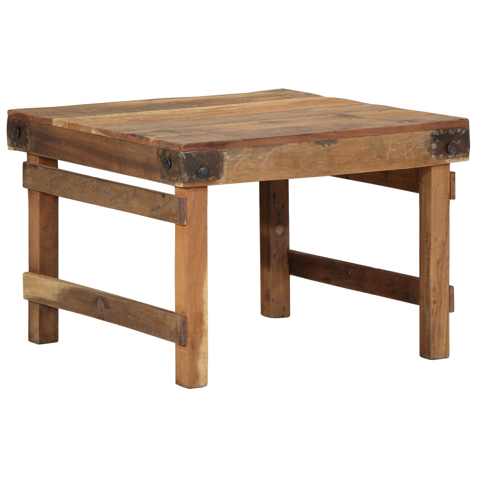 Couchtisch 55x60x40 cm Massivholz Altholz