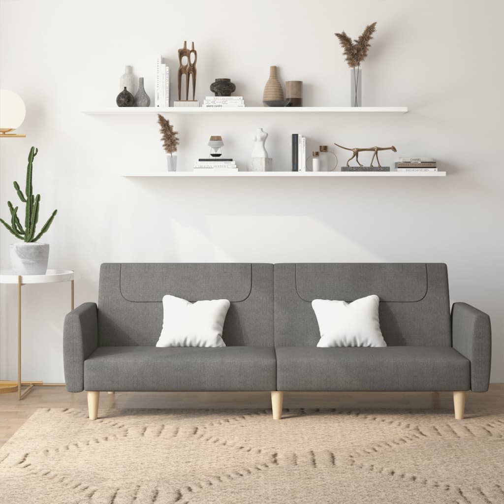 Schlafsofa 2-Sitzer Dunkelgrau Stoff Schlafsofa 2-Sitzer Dunkelgrau Stoff
