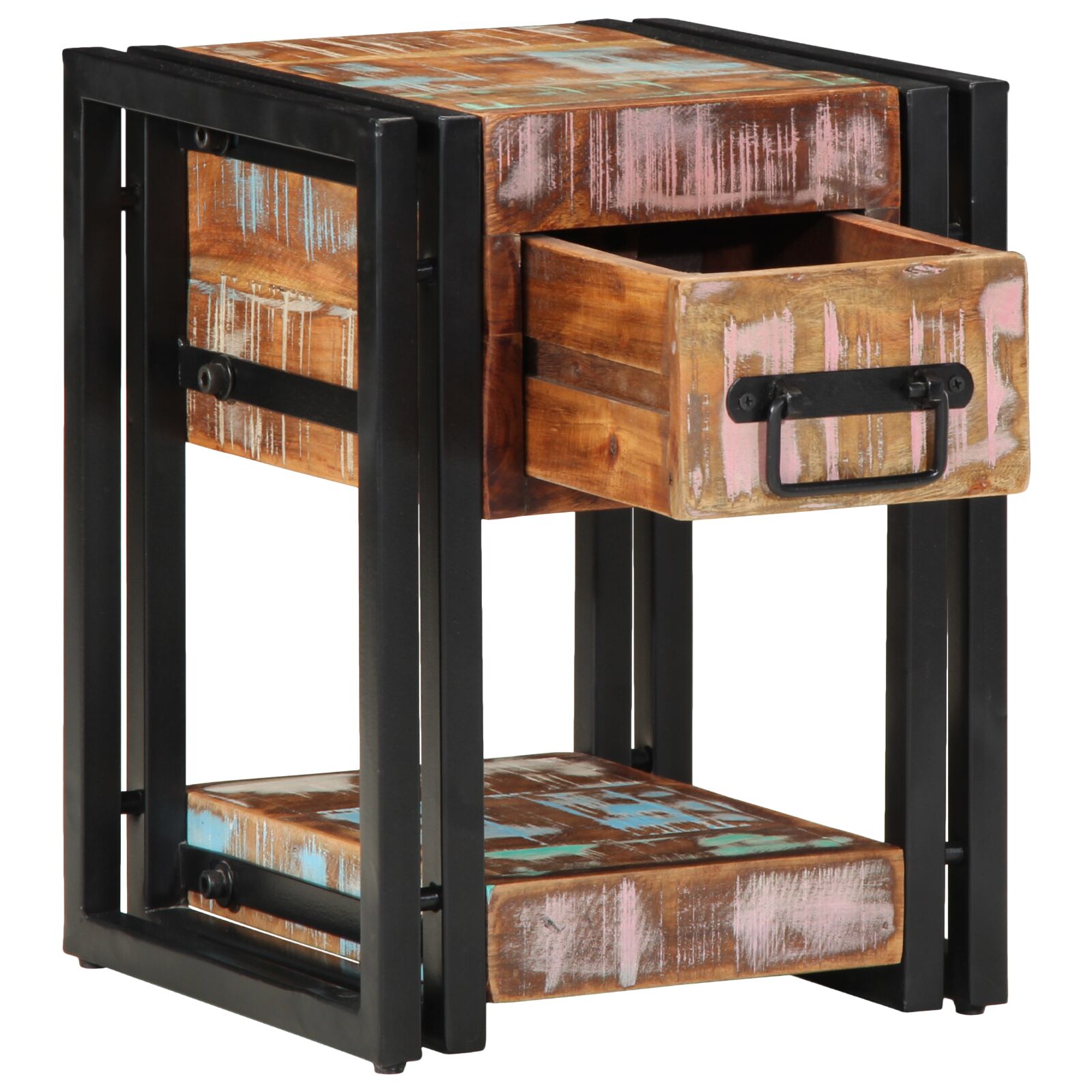 vidaXL Nachttische 2er Set, 40x40x40 cm, Massivholz, Altholz