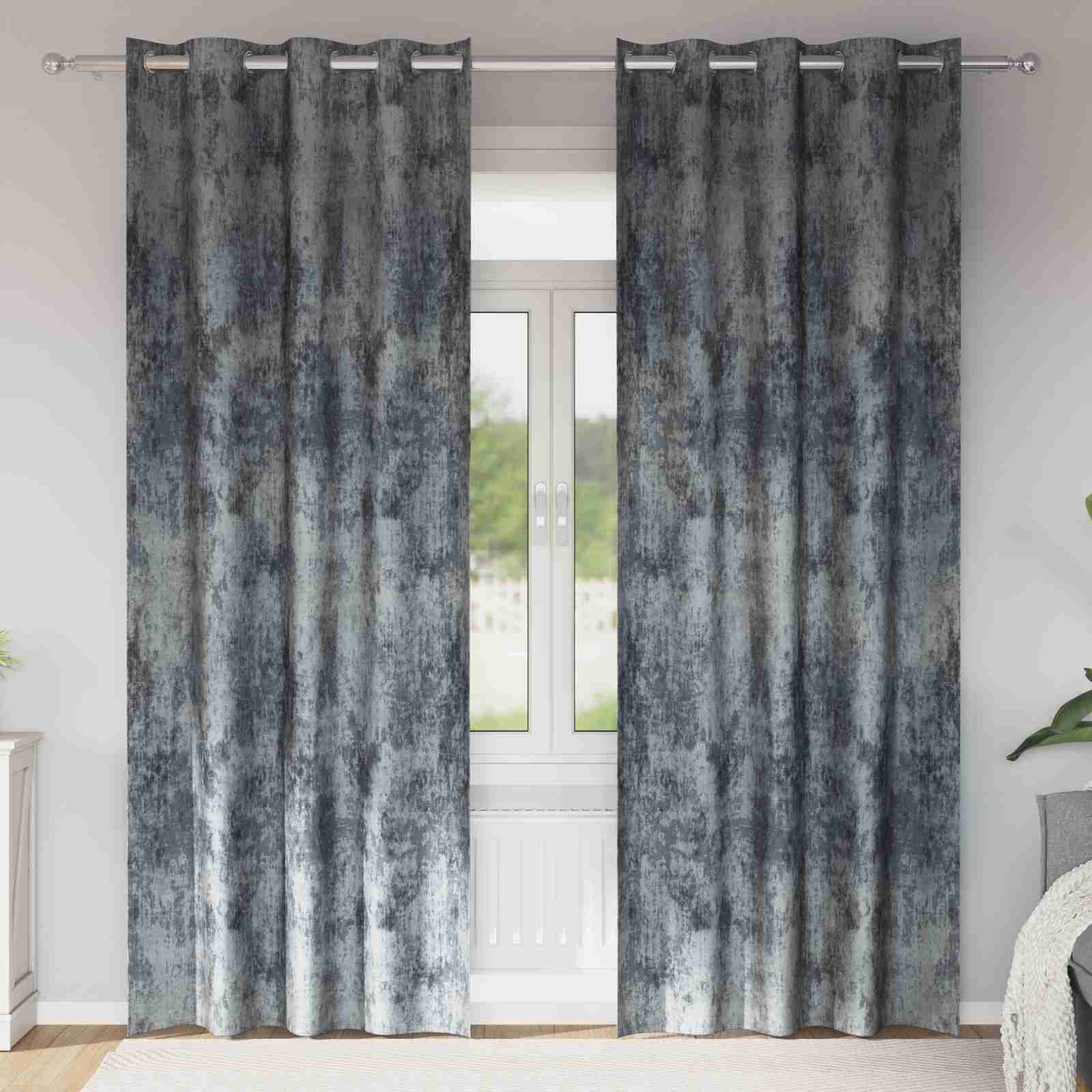 Samtvorhänge 2 Stück mit Ösen Silbergrau 260x140 cm