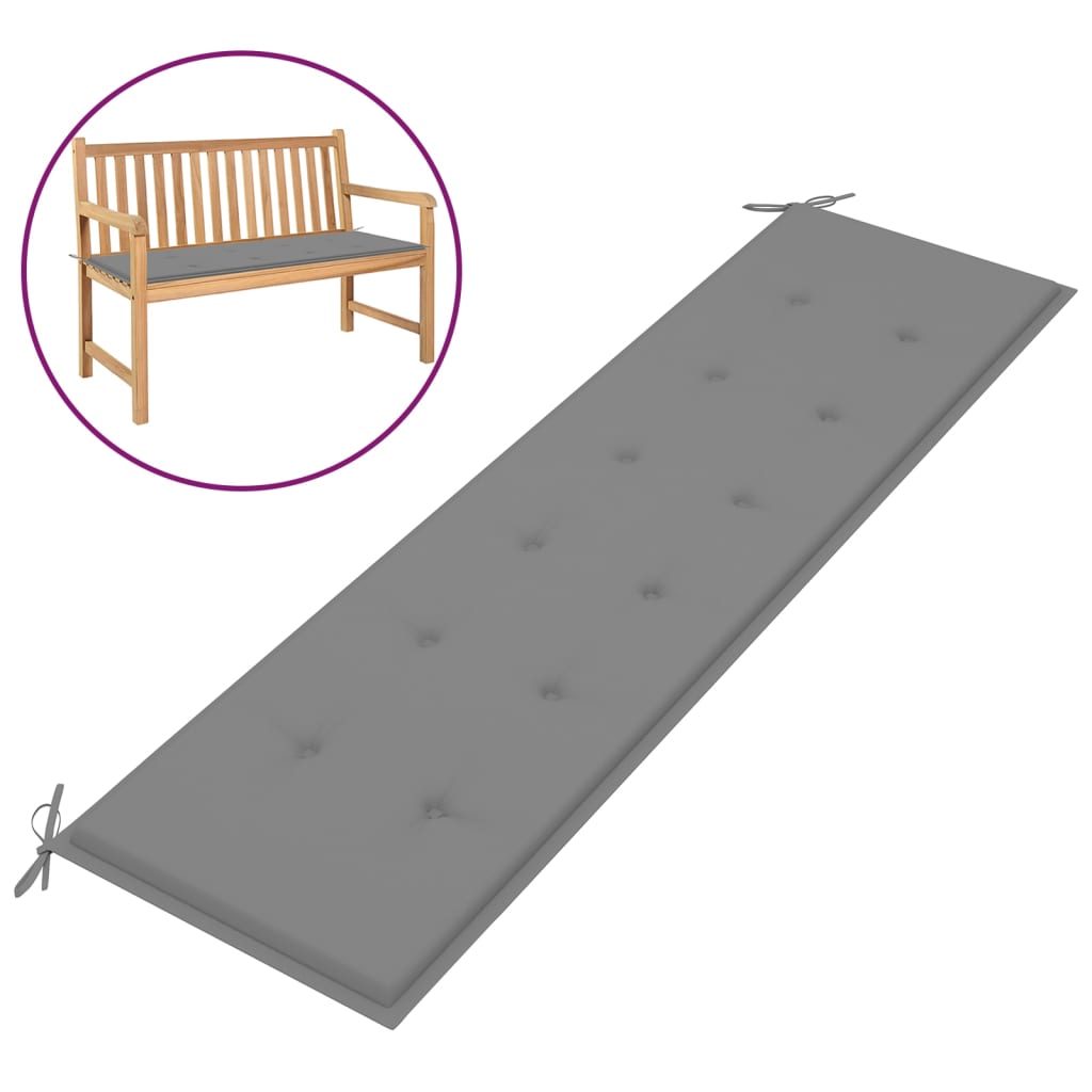 Gartenbank-Auflage Grau 180x50x3 cm Oxford-Gewebe