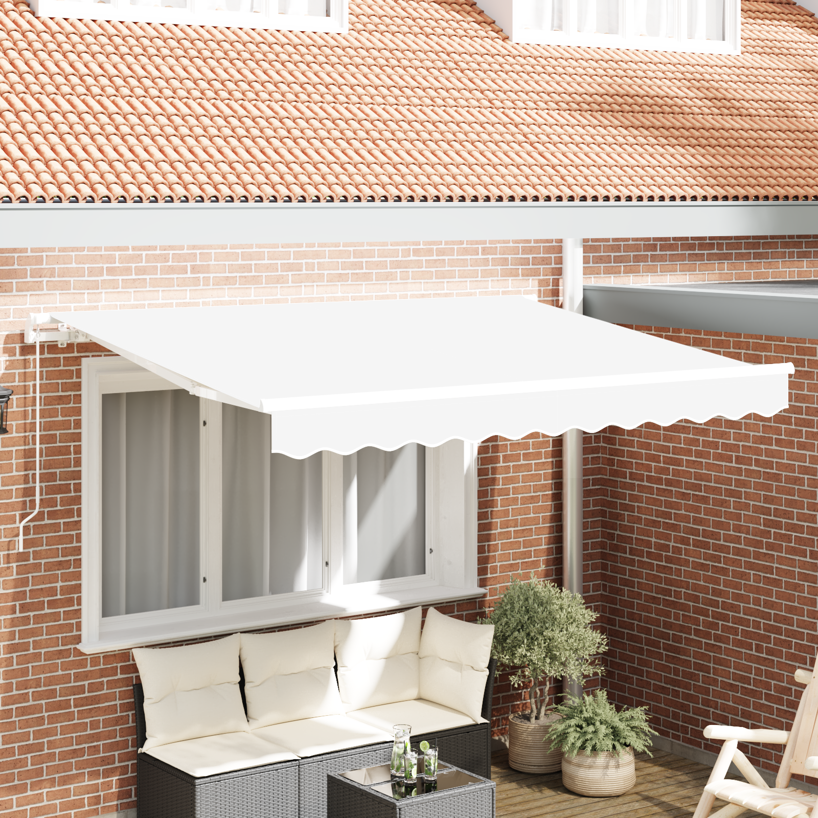 Markisen-Ersatzstoff für 3,5 x 2,5 m Rahmen Weiß