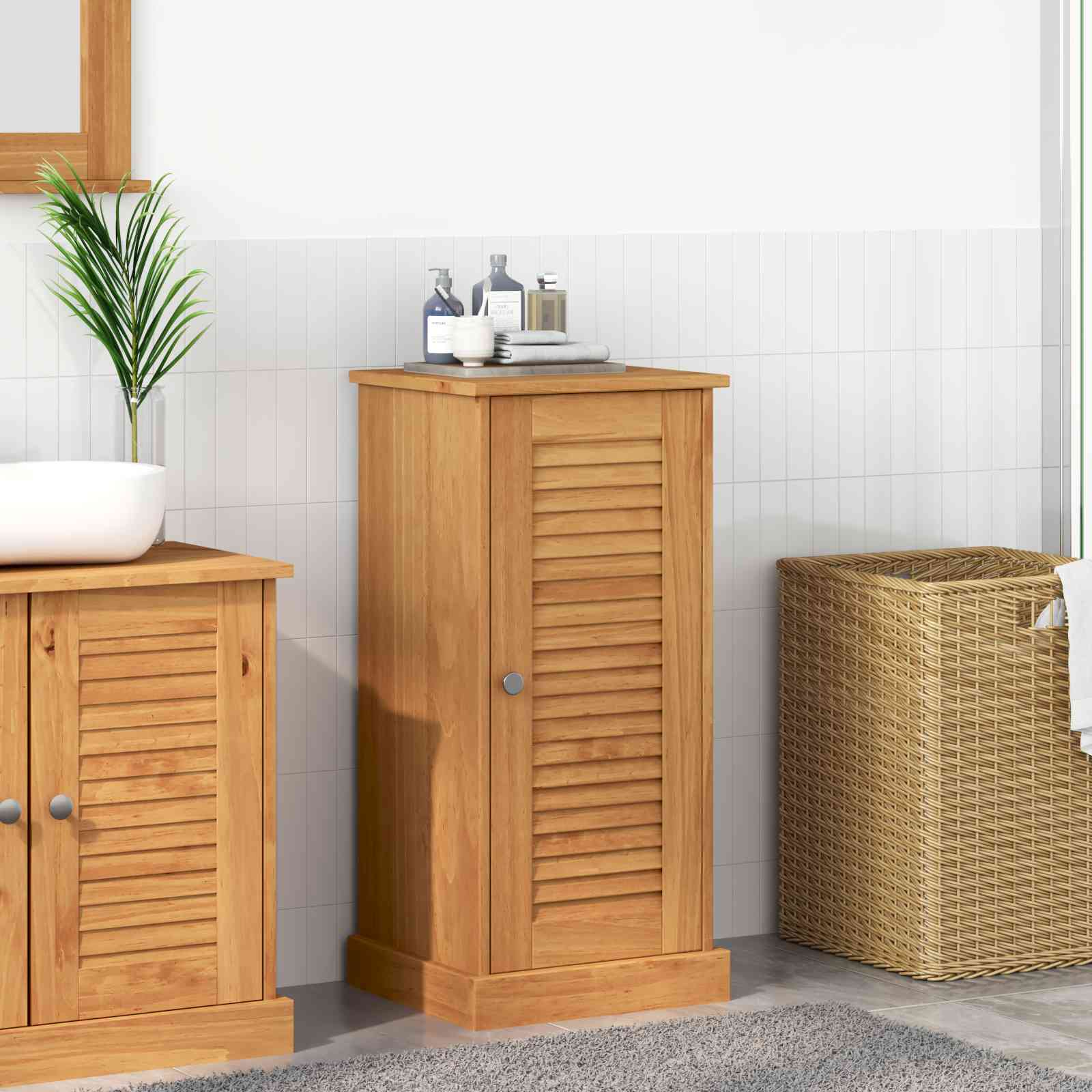 Badezimmer Schrank "VIGO" 37x34x80 cm Massivholz Kiefer