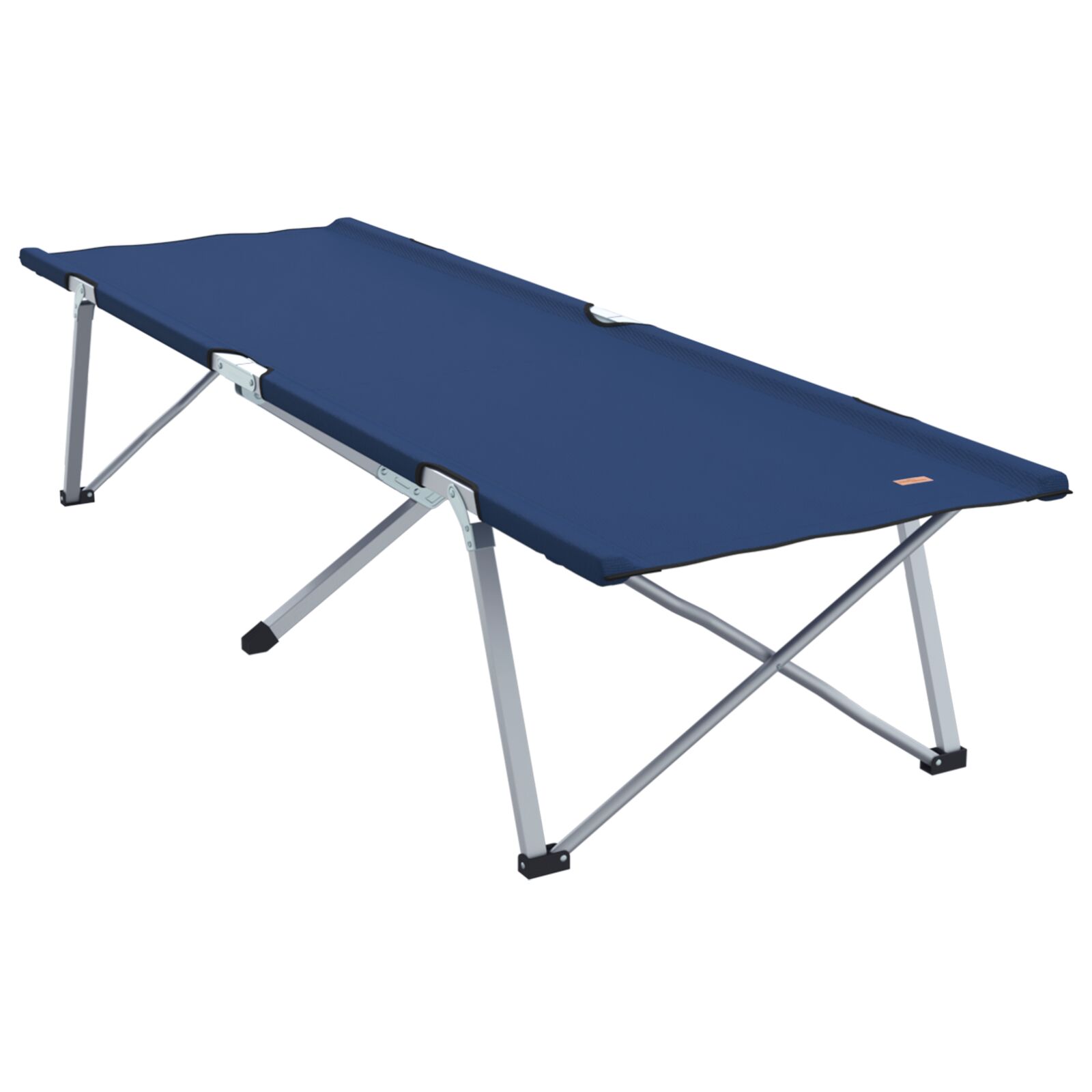 Klappbett für Camping Blau Metall, Stoff Standard Faltbar