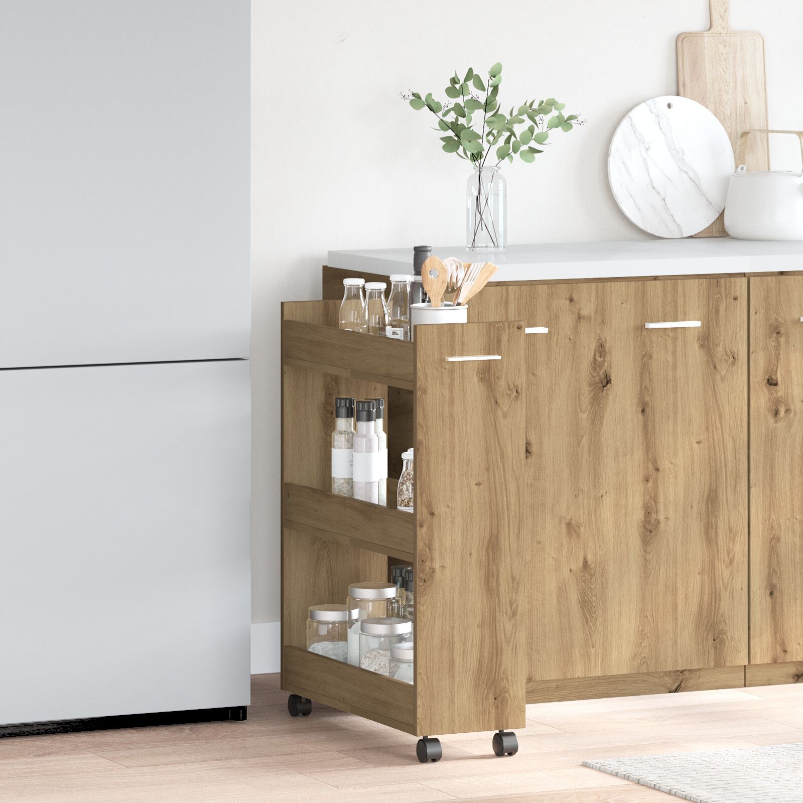 Rollschrank Artisan Eiche 60x22x79 cm Holzwerkstoff