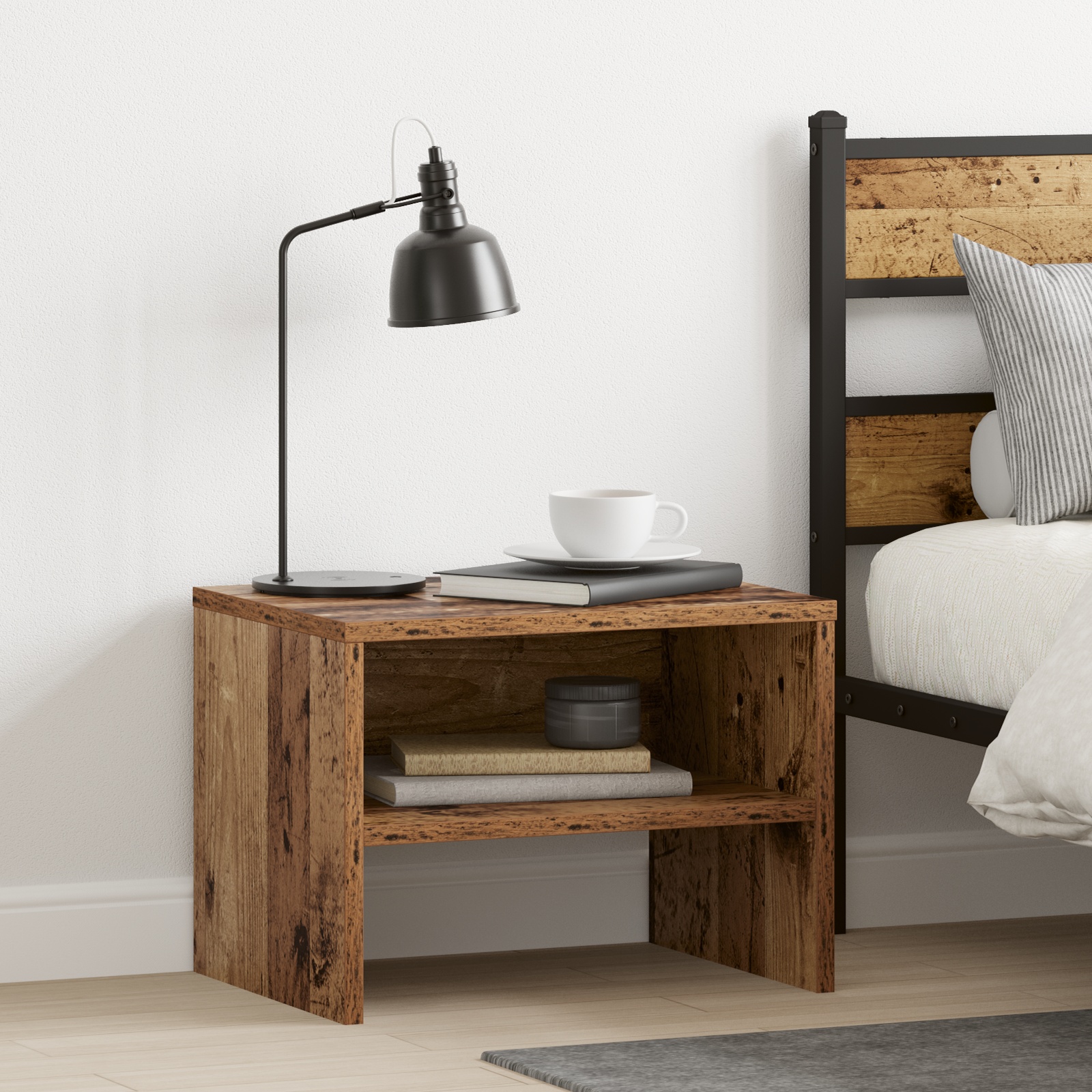 Nachttisch Altholz 40 x 30 x 30 cm Holzwerkstoff